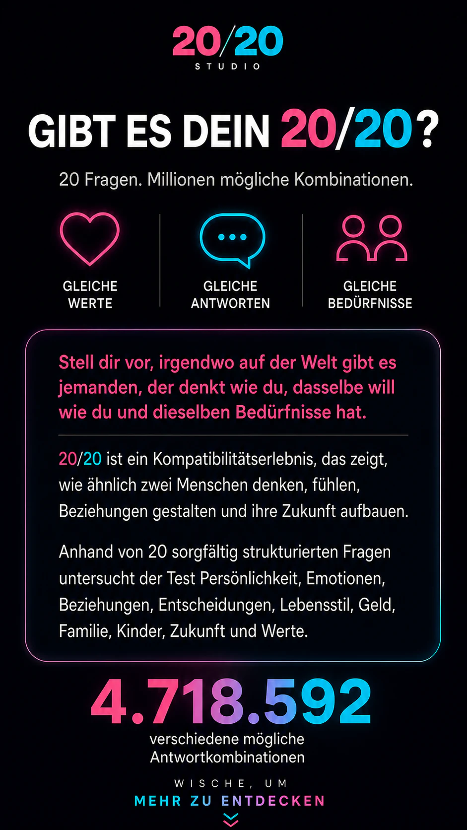 Originalinformationen zum 20/20-Erlebnis